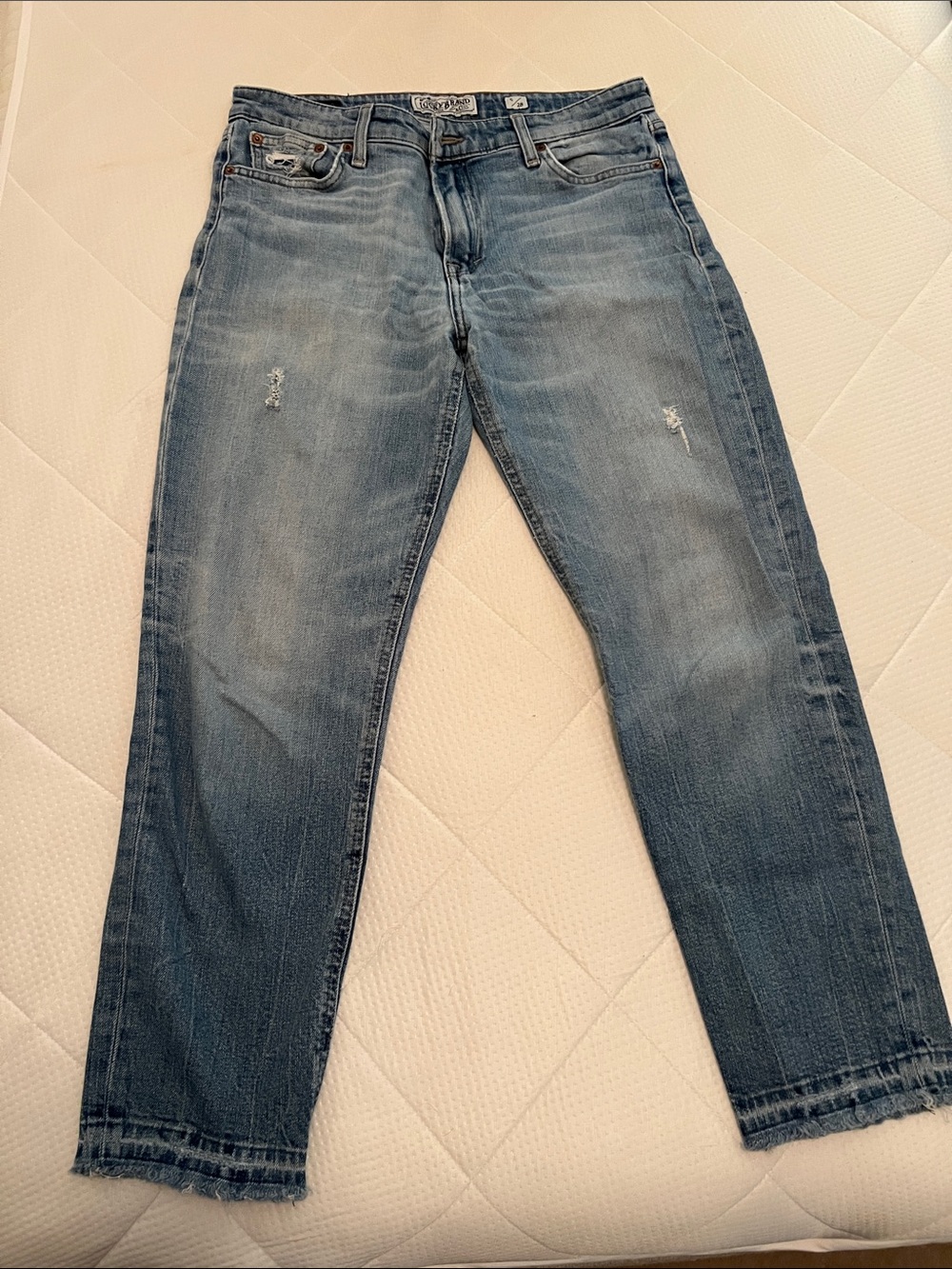 Lucky Brand Sienna Slim Boyfriend Light Blue Washed Jeans - Cropped Straight Fit